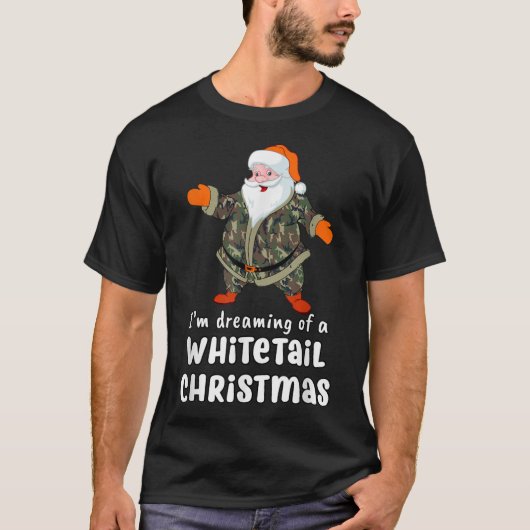 Deer Hunting Whitetail Kerstman Camo Santa T-shirt (Voorkant)