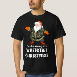 Deer Hunting Whitetail Kerstman Camo Santa T-shirt
