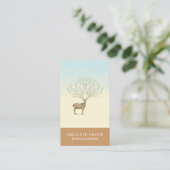 Deer illustration floral antlers artistic card visitekaartje (Staand voorkant)