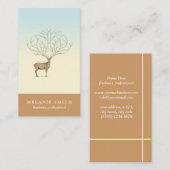 Deer illustration floral antlers artistic card visitekaartje (Voorkant / Achterkant)