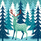 Deer Illustration Phone Case iPhone Hoesje