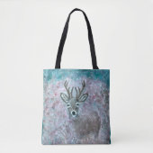 Deer in a field of flowers tote bag (Voorkant)