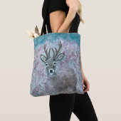 Deer in a field of flowers tote bag (Dichtbij)