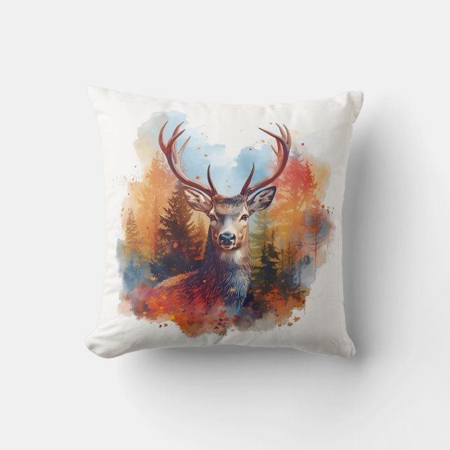 Deer in an Autumn Forest Kussen (Voorkant)