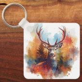 Deer in an Autumn Forest Sleutelhanger (Voorkant)