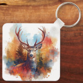 Deer in an Autumn Forest Sleutelhanger (Achterkant)