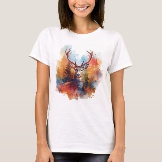 Deer in an Autumn Forest T-shirt (Voorkant)