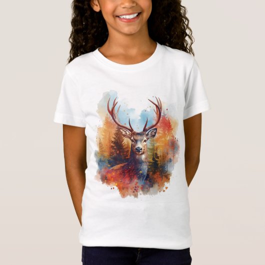 Deer in an Autumn Forest T-shirt (Voorkant)