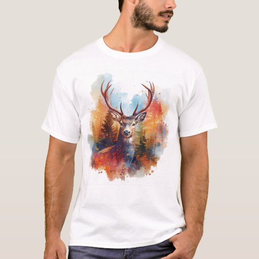 Deer in an Autumn Forest T-shirt (Voorkant)