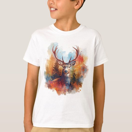 Deer in an Autumn Forest T-shirt (Voorkant)