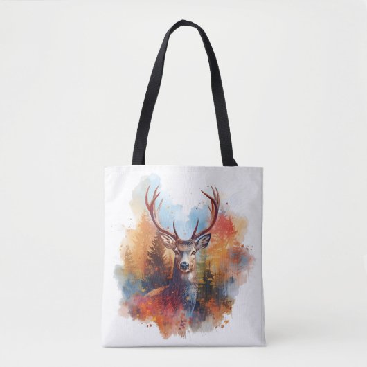 Deer in an Autumn Forest Tote Bag (Voorkant)