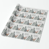 Deer in between Evergreens Baby shower Cadeaupapier (Uitgerold)