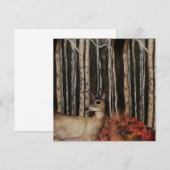 Deer in Birch Trees Blank Note Card Notitiekaartje (Voorkant / Achterkant)