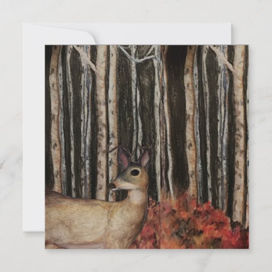 Deer in Birch Trees Blank Note Card Notitiekaartje (Voorkant)