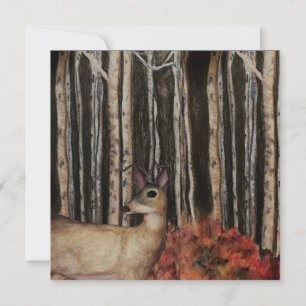 Deer in Birch Trees Blank Note Card Notitiekaartje