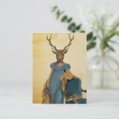 Deer in Blue Dress 2 Briefkaart (Staand voorkant)