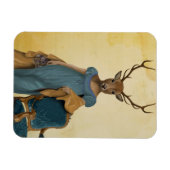 Deer in Blue Dress 2 Magneet (Horizontaal)