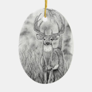 Deer in Bossen Keramisch Ornament