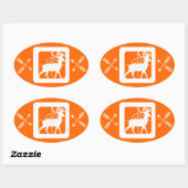 Deer in Crosshaar met twee sets kruispijlen Ovale Sticker (Vel)