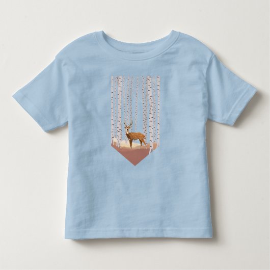 Deer in de Birch bossen Kinder Shirts (Voorkant)