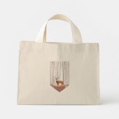 Deer in de Birch bossen Mini Tote Bag (Achterkant)