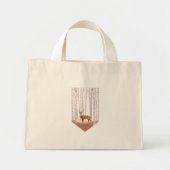 Deer in de Birch bossen Mini Tote Bag (Voorkant)