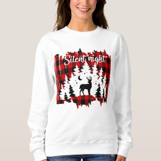 Deer in de bosrode zwarte buffel trui (Voorkant)