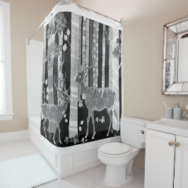 Deer in de bossen douchegordijn