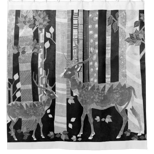 Deer in de bossen douchegordijn (Voorkant)