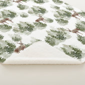 Deer in de Bossen Evergreen Fleece Blanket Sherpa Deken (3/4)
