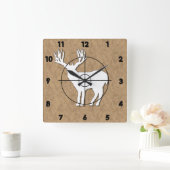 Deer in de Crosshairs jagen Vierkante Klok (Huis)