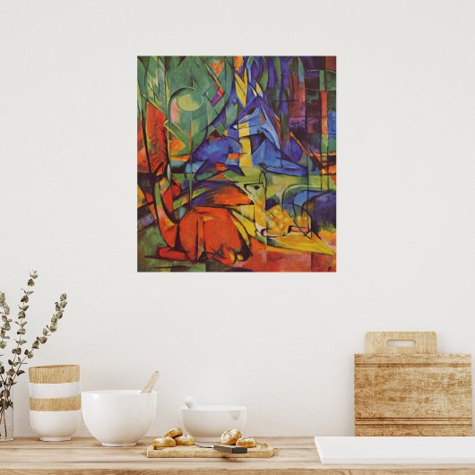 Deer in de Forest Franz Marc Poster (Keuken)