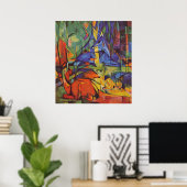 Deer in de Forest Franz Marc Poster (Thuiskantoor)