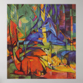 Deer in de Forest Franz Marc Poster (Voorkant)