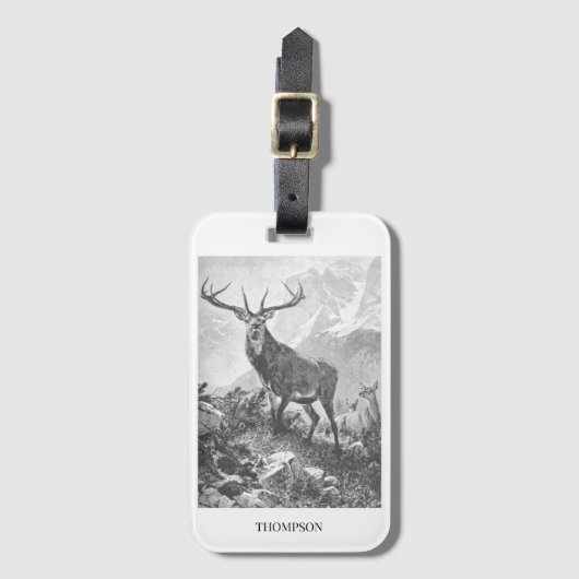 Deer in de hoge bergen bagagelabel (Voorkant (verticaal))