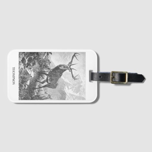 Deer in de hoge bergen bagagelabel (Voorkant (horizontaal))