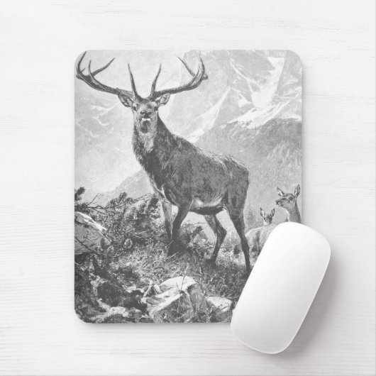 Deer in de hoge bergen muismat (Met muis)