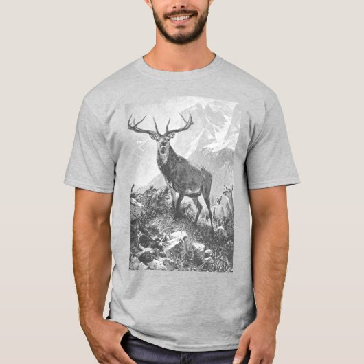 Deer in de hoge bergen t-shirt (Voorkant)