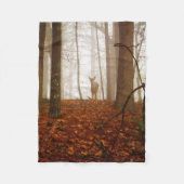 Deer in de Mist Fog Fleece Deken (Voorkant)