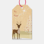 Deer in de sneeuw cadeaulabel (Voorkant)