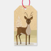 Deer in de sneeuw cadeaulabel (Achterkant)
