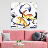 Deer in de sneeuw door Franz Marc Canvas Afdruk (Insitu (Woonkamer))