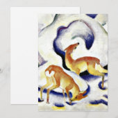 Deer in de sneeuw door Franz Marc Feestdagenkaart (Voorkant / Achterkant)
