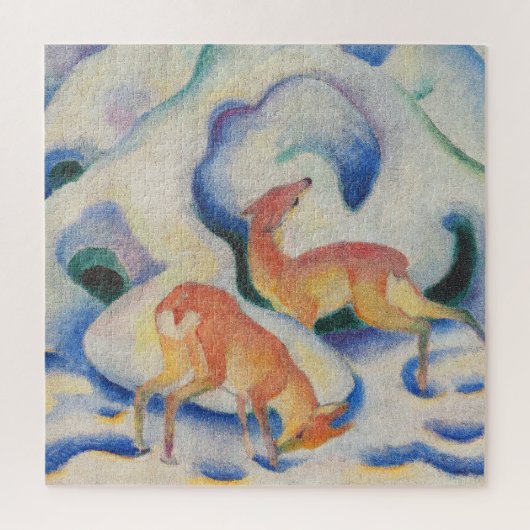 Deer in de sneeuw door Franz Marc Legpuzzel (Verticaal)