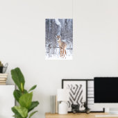 Deer in de sneeuw poster (Thuiskantoor)