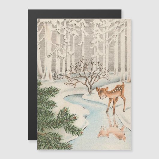  Deer in de Sneeuwfeestkaart (Voorkant / Achterkant)