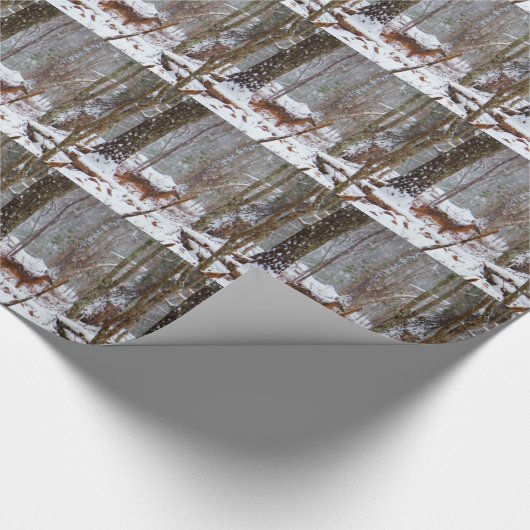 Deer in de sneeuwherfst cadeaupapier (Hoek)
