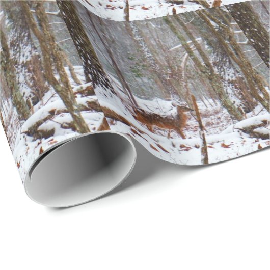 Deer in de sneeuwherfst cadeaupapier (Rol Hoek)
