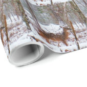 Deer in de sneeuwherfst cadeaupapier (Rol Hoek)