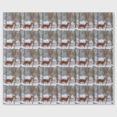 Deer in de sneeuwherfst cadeaupapier (Vlak)